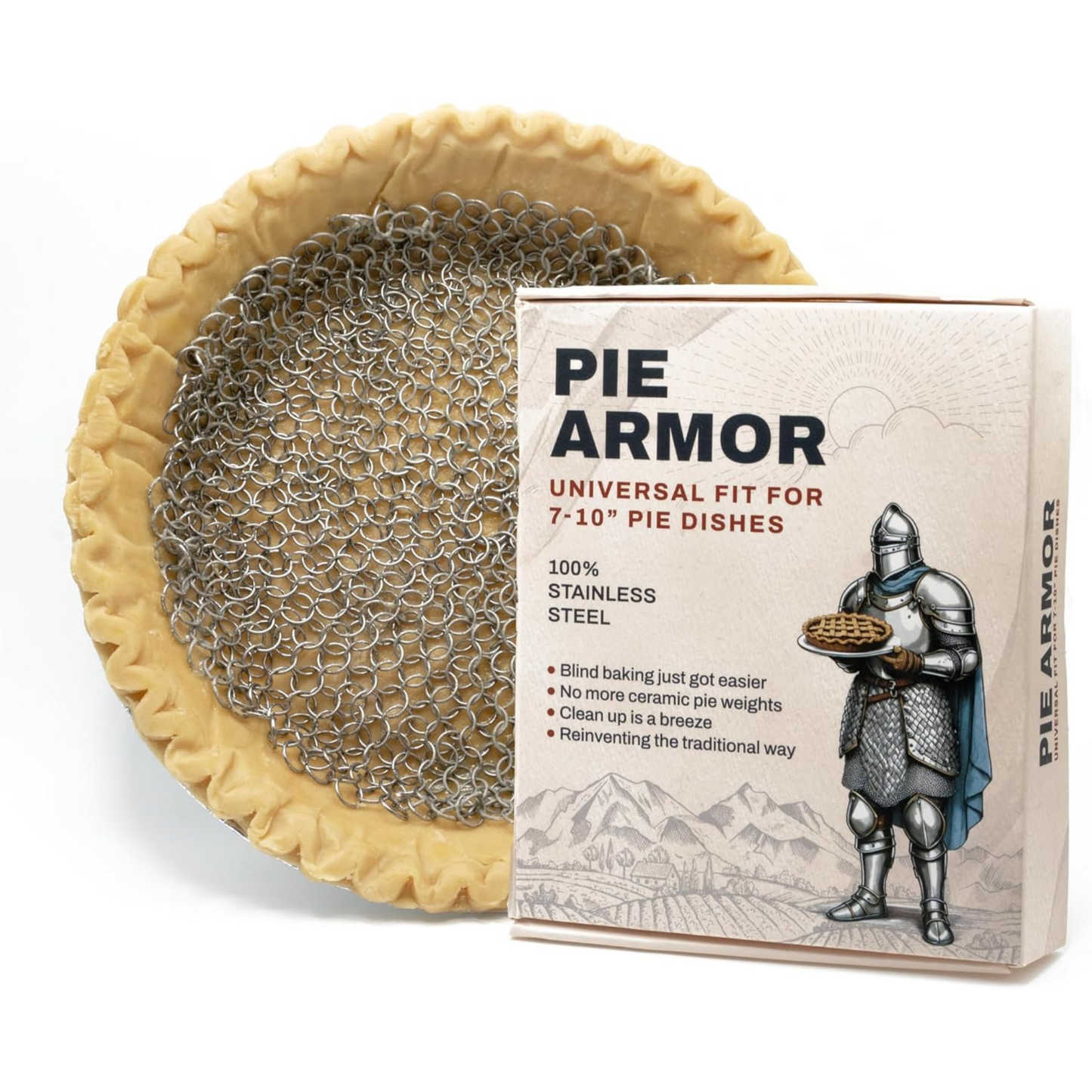 BakeBarn Pie Armor, The Original Chainmail Pie Weight